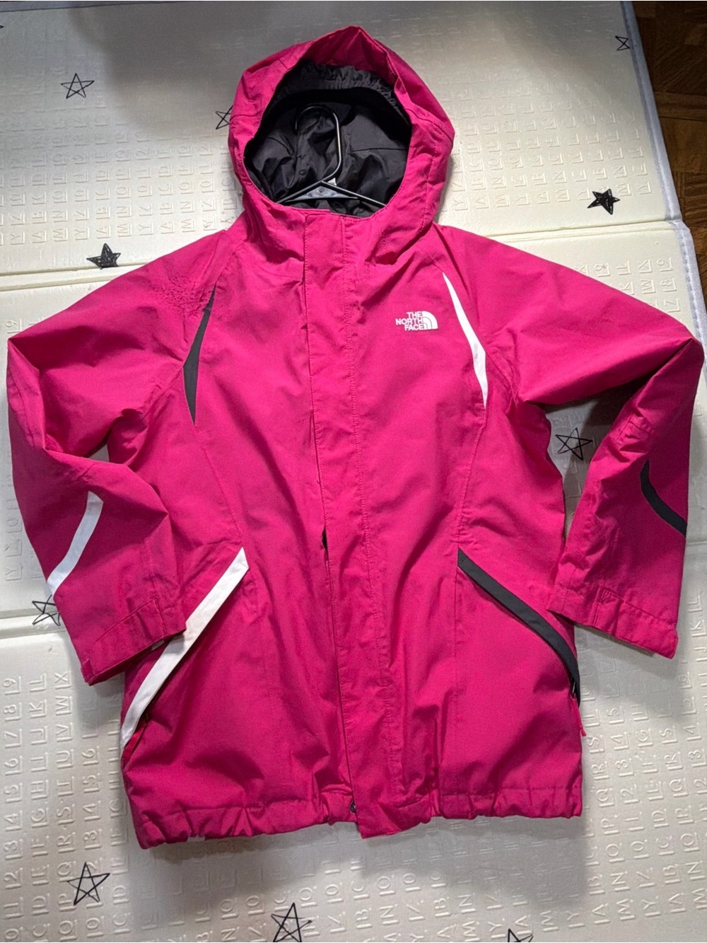 The North Face Girls' Pink Hooded Waterproof Jacket